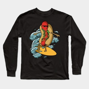 Hot dog surfer Long Sleeve T-Shirt